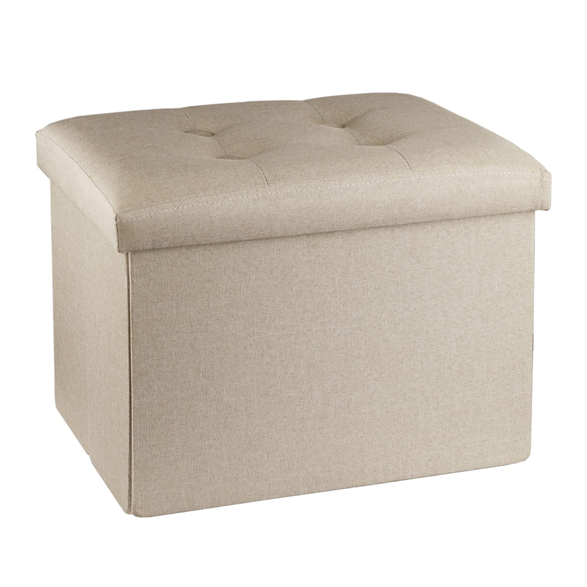 Beige ALASDO storage ottoman, 13"D x 17"W x 13"H, image 2