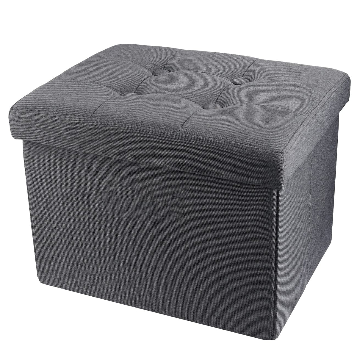 Grey ALASDO storage ottoman, 13"D x 17"W x 13"H, image 2